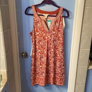Magnolia Grace Red and Pink Floral Dress